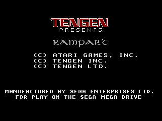 Rampart title screen for Sega Mega Drive